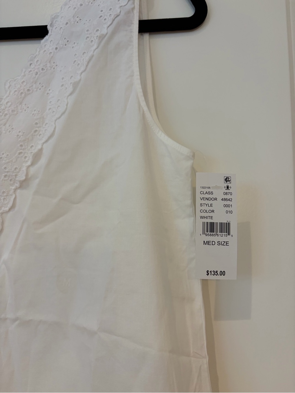 WEWOREWHAT Women’s White V-Neck Lace Trim Dress - Picture 6 of 6